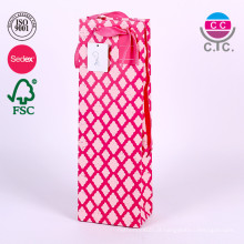 Tipos customizados de design de sacolas de papel rosa para compras